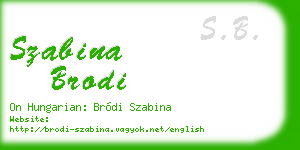 szabina brodi business card