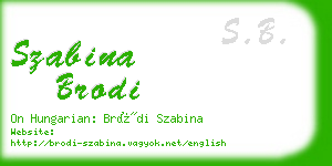 szabina brodi business card